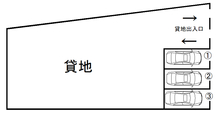 兼箇段駐車場の駐車配置図