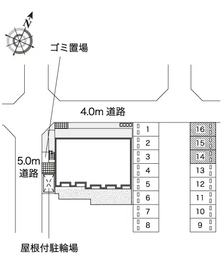 ショールマーシュⅡ(52984)　敷地外駐車場の駐車配置図