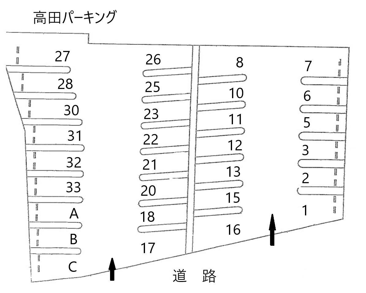 高田パーキングの駐車配置図