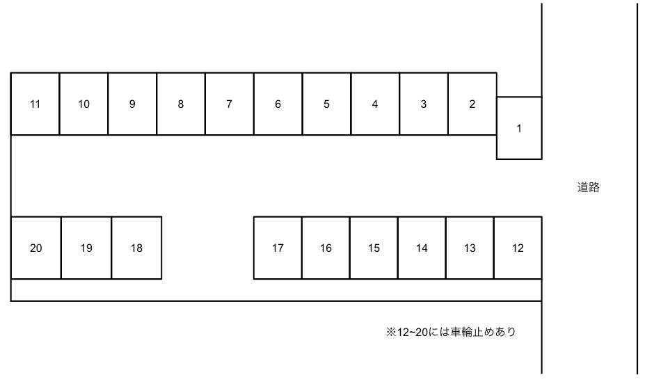 相模原７丁目小山パーキングの駐車配置図