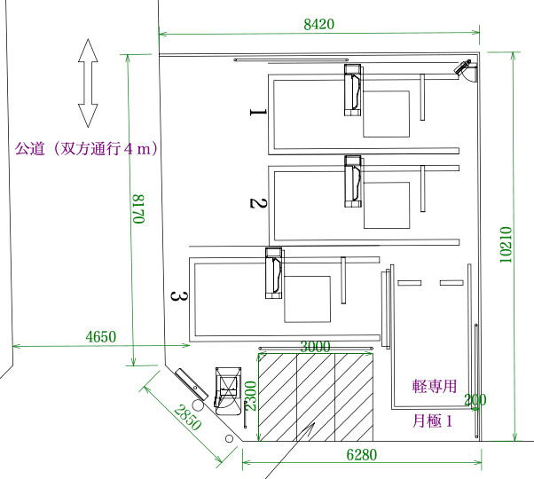 川越仙波町３丁目の駐車配置図