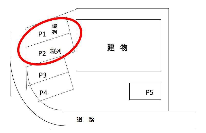 グレイスハイツ　敷地内駐車場の駐車配置図