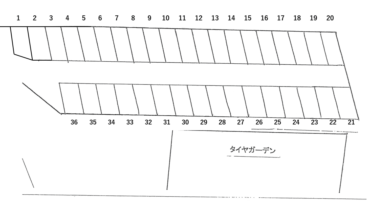 第３浅沼パーキングの駐車配置図