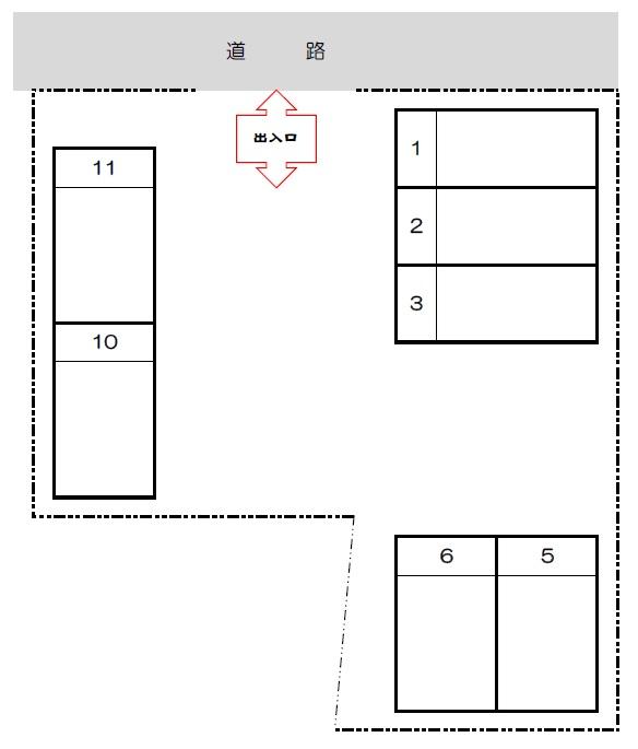 岡野南駐車場の駐車配置図
