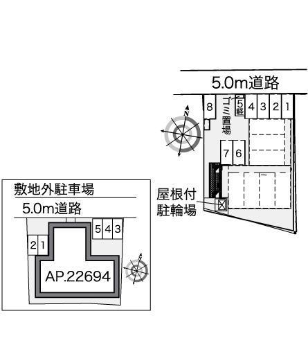 ドミール湯川Ⅱ(42260)の駐車配置図