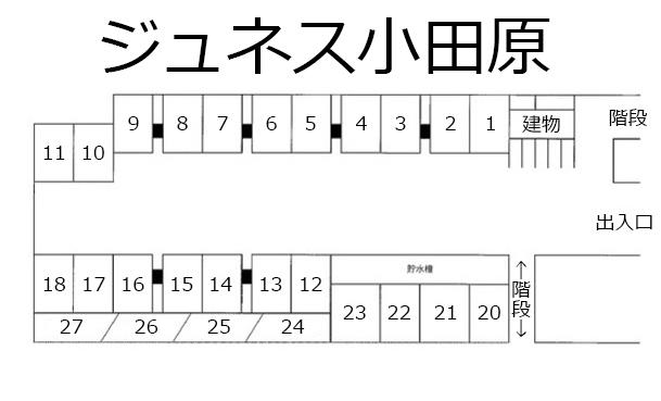 ジュネス小田原の駐車配置図