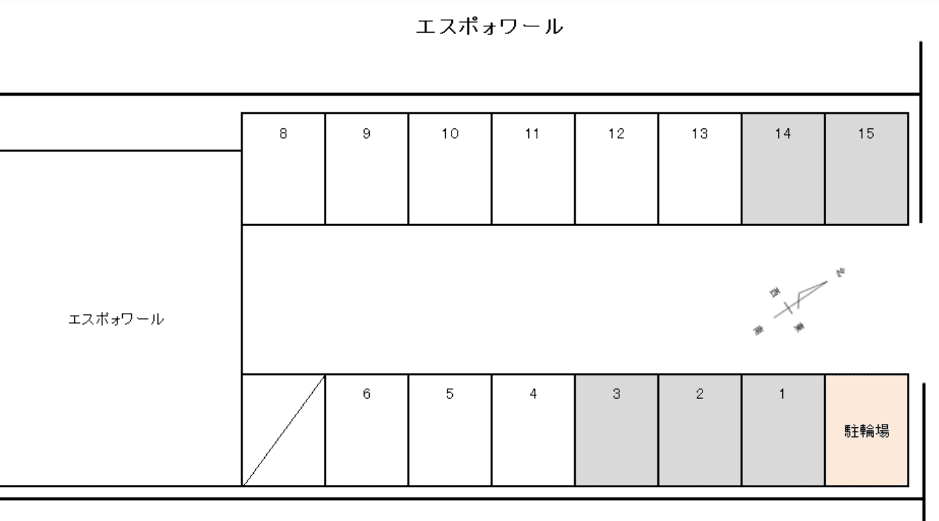 エスポォワール駐車場の駐車配置図
