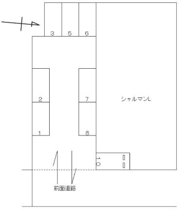 FKシャルマンＬ駐車場の駐車配置図