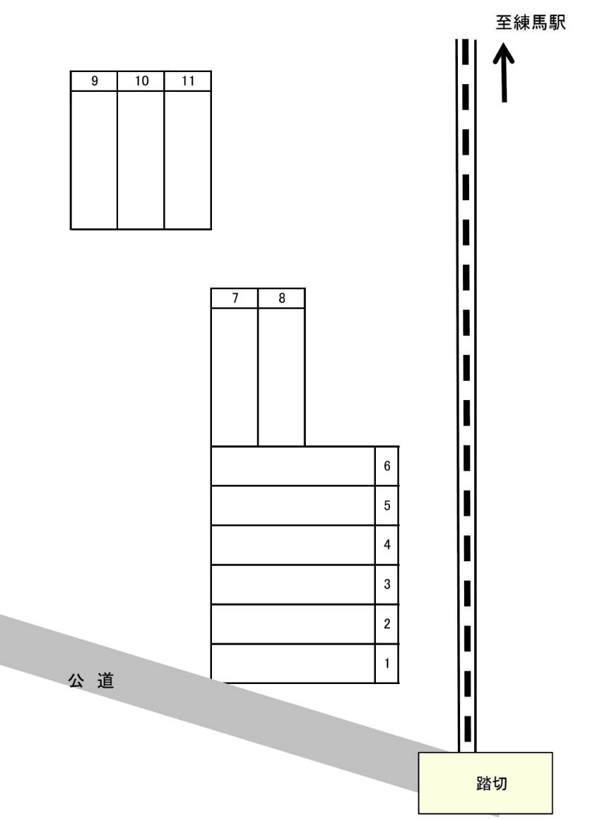 西武スマイルパーク練馬第8駐車場の駐車配置図