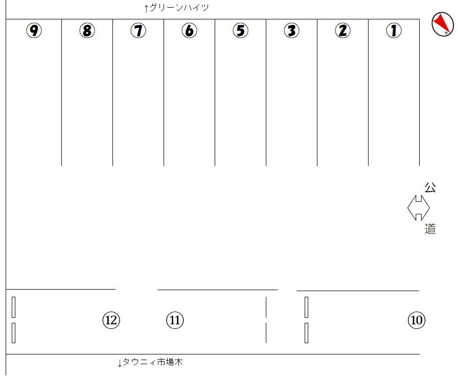 飯田タウンパーキングの駐車配置図