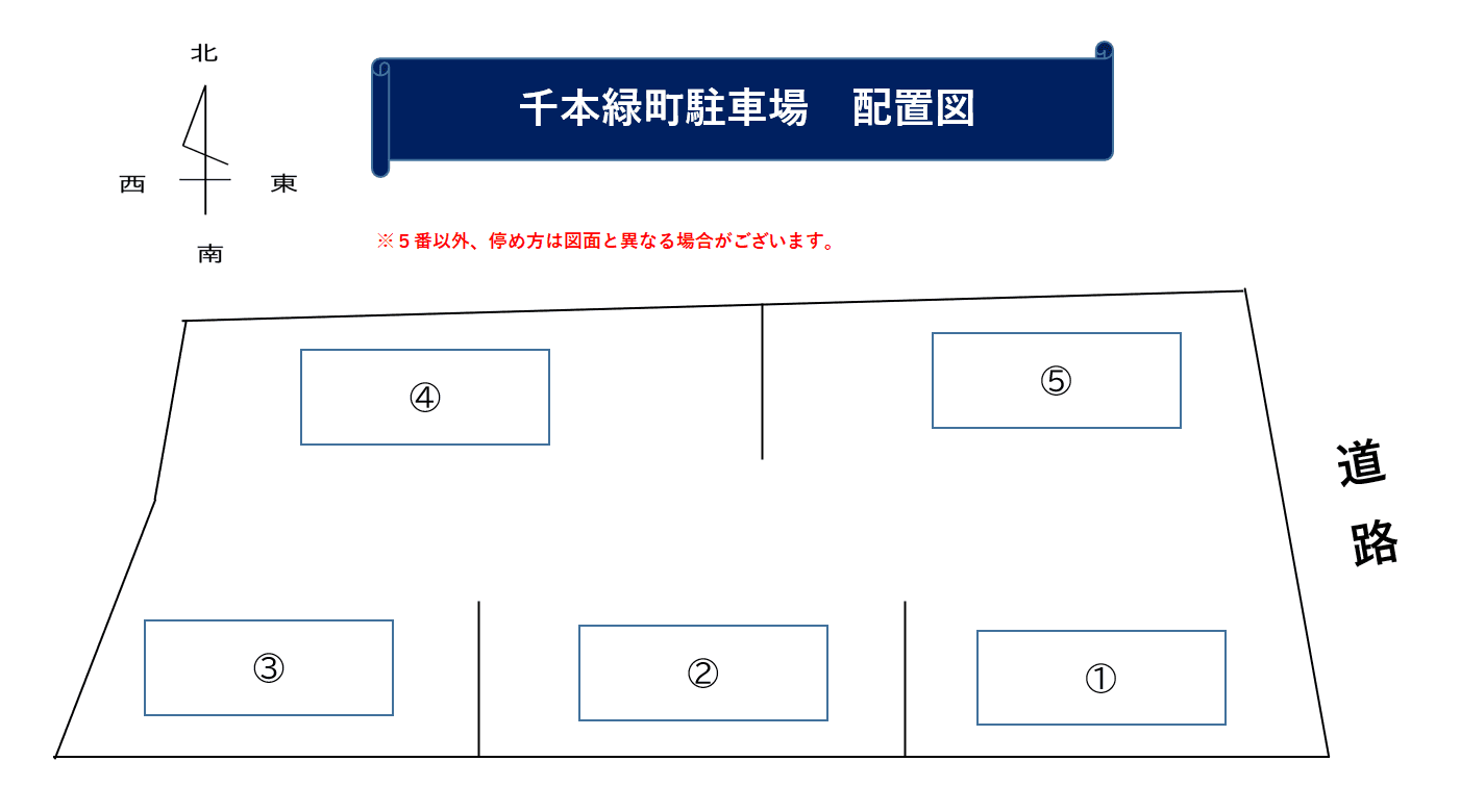 千本緑町駐車場の駐車配置図
