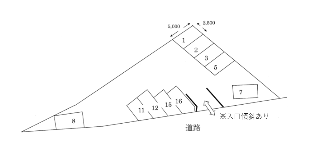 北浦モータープールの駐車配置図