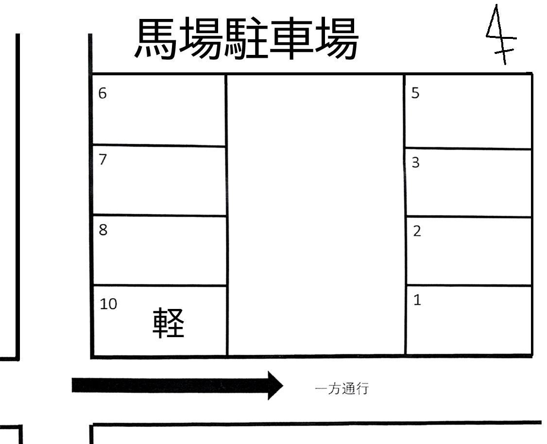 馬場駐車場の駐車配置図