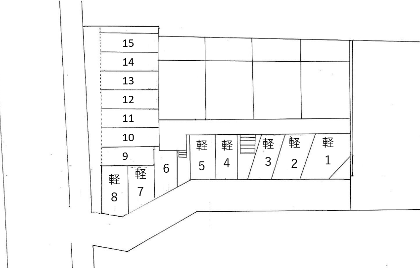 知念アパートの駐車配置図