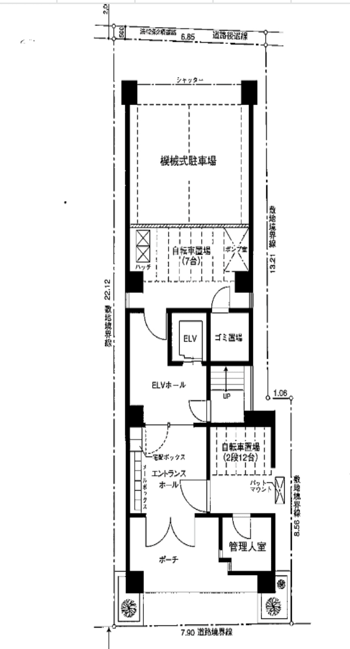 グリフィン横浜・コアシティ駐車場の駐車配置図
