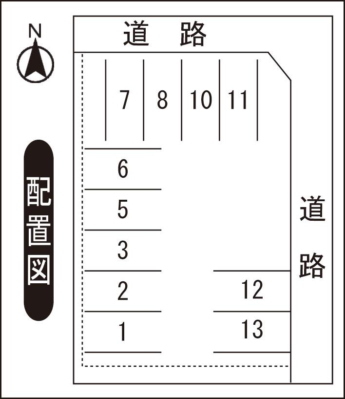 Ｍモータープールの駐車配置図