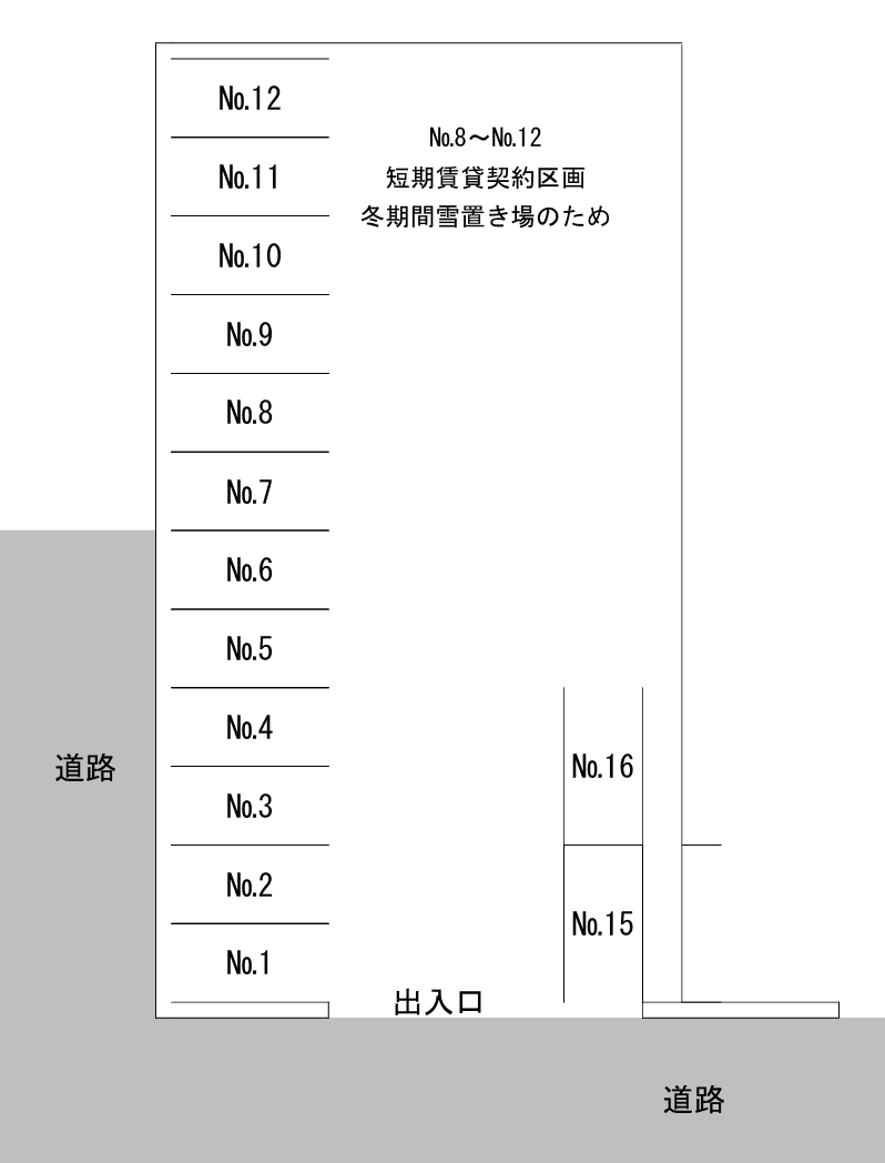 八軒10条東2丁目駐車場の駐車配置図