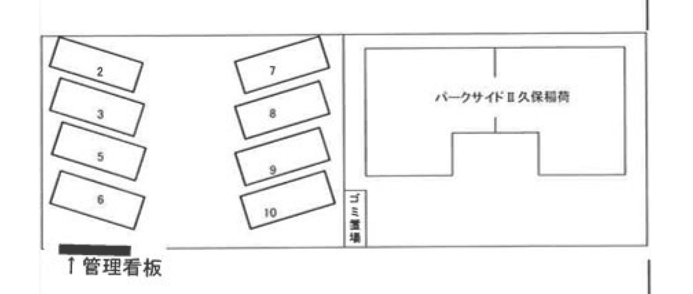 パークサイドⅡ駐車場の駐車配置図