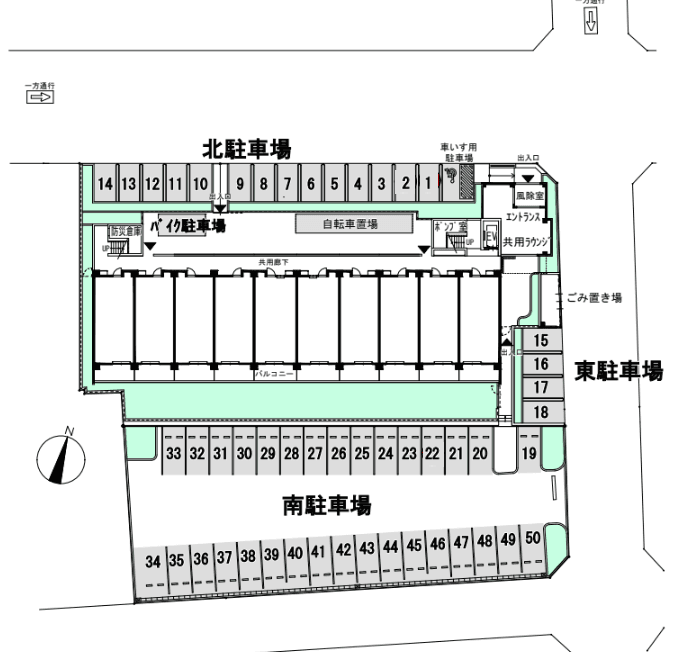 ココドール鳴子駐車場の駐車配置図