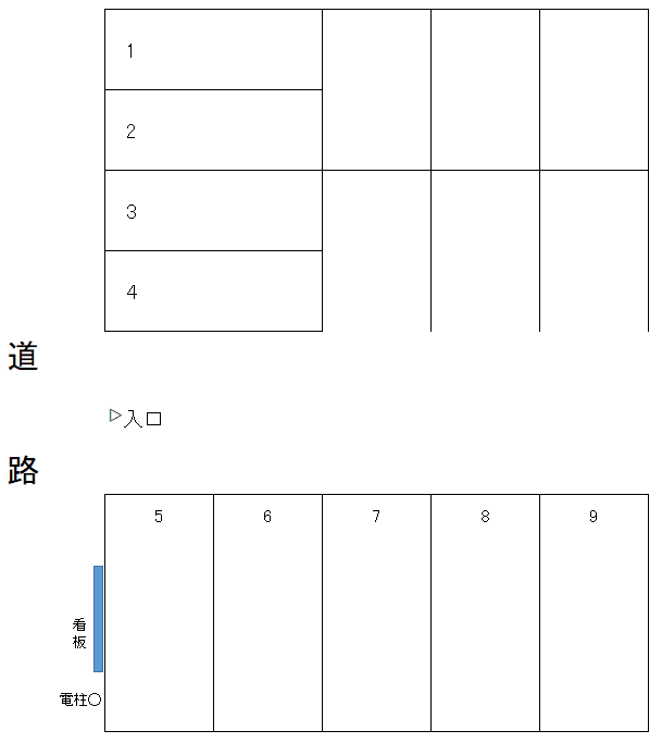 矢剣駐車場の駐車配置図