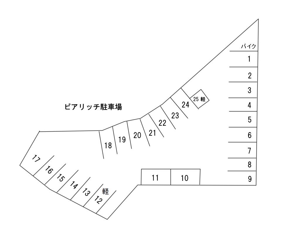 ビアリッチ駐車場の駐車配置図