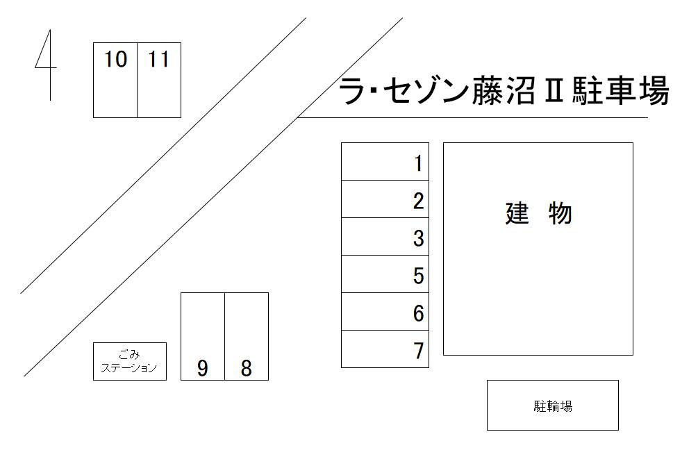 ラ・セゾン藤沼Ⅱ駐車場の駐車配置図