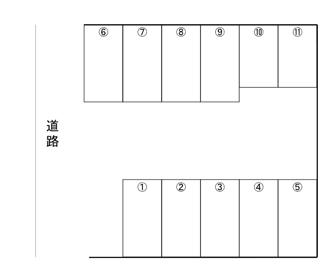 白木パーキングの駐車配置図