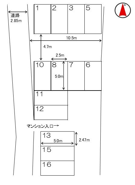 グランドソレーユモータープールの駐車配置図