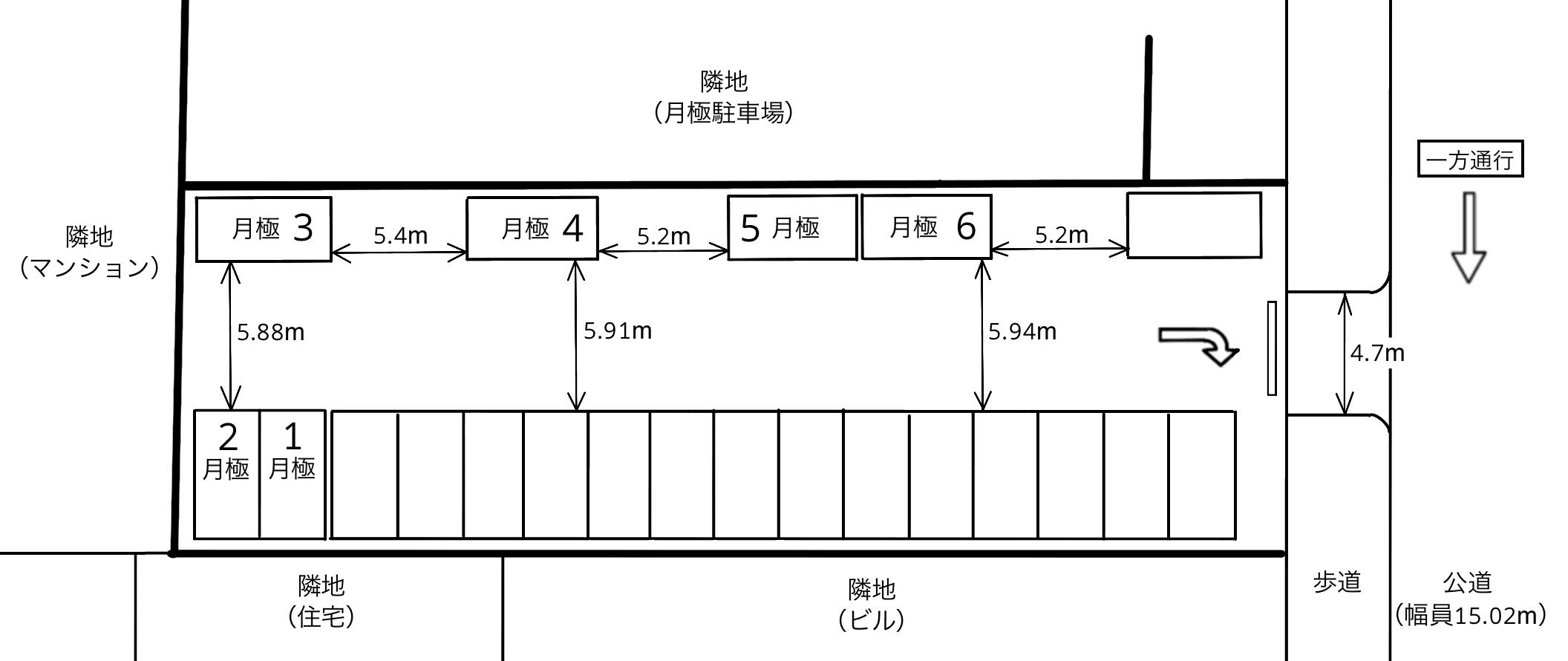 名古屋富士見町第７の駐車配置図