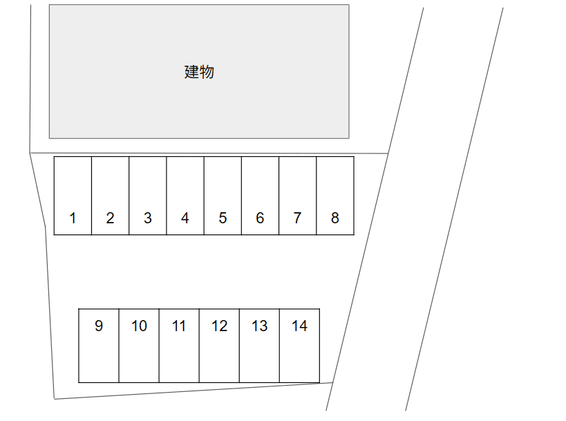 東口アパート駐車場の駐車配置図