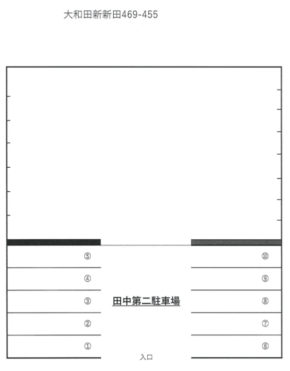 田中第二駐車場の駐車配置図