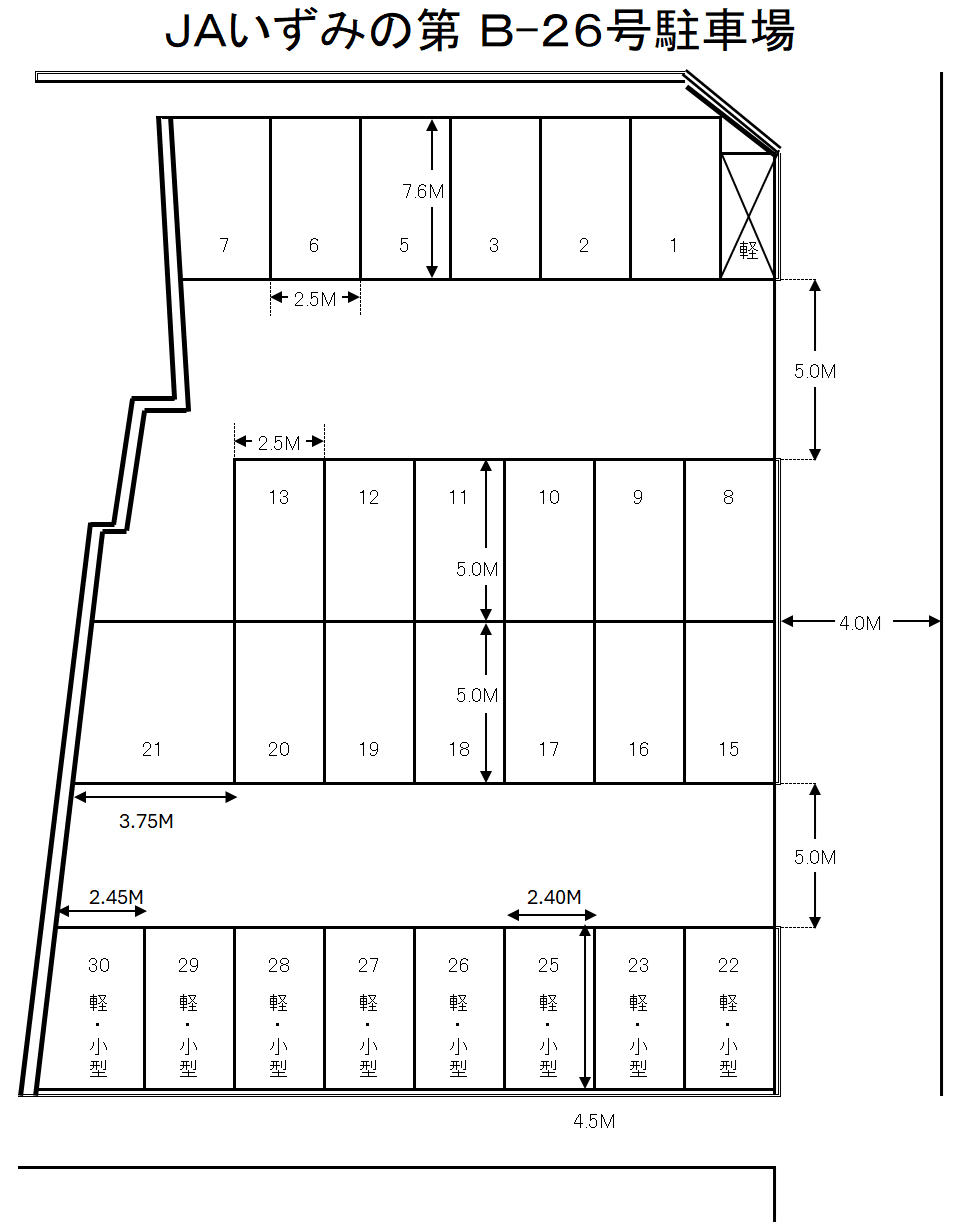 JAいずみの第B-26駐車場の駐車配置図