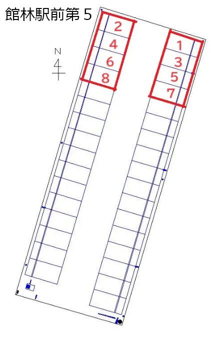 館林駅前第５の駐車配置図