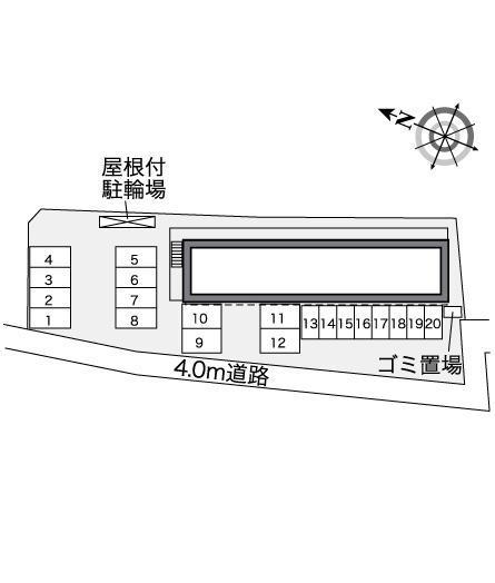コテナン阿見中央(35453)の駐車配置図