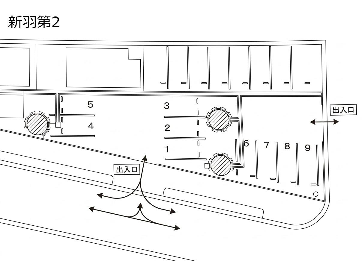【TD】新羽第2駐車場の駐車配置図