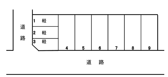 美和台SUN駐車場の駐車配置図