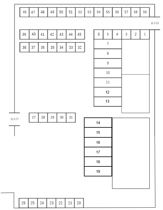 VIVOPLAZA駐車場の駐車配置図