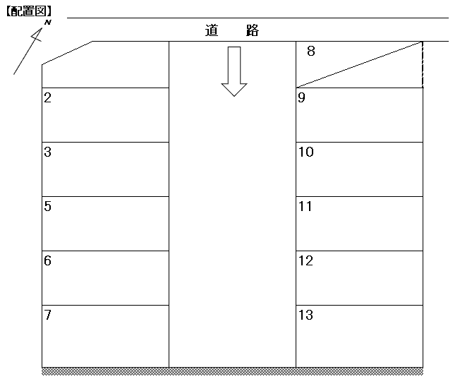B-70 石部 仁科貸駐車場の駐車配置図