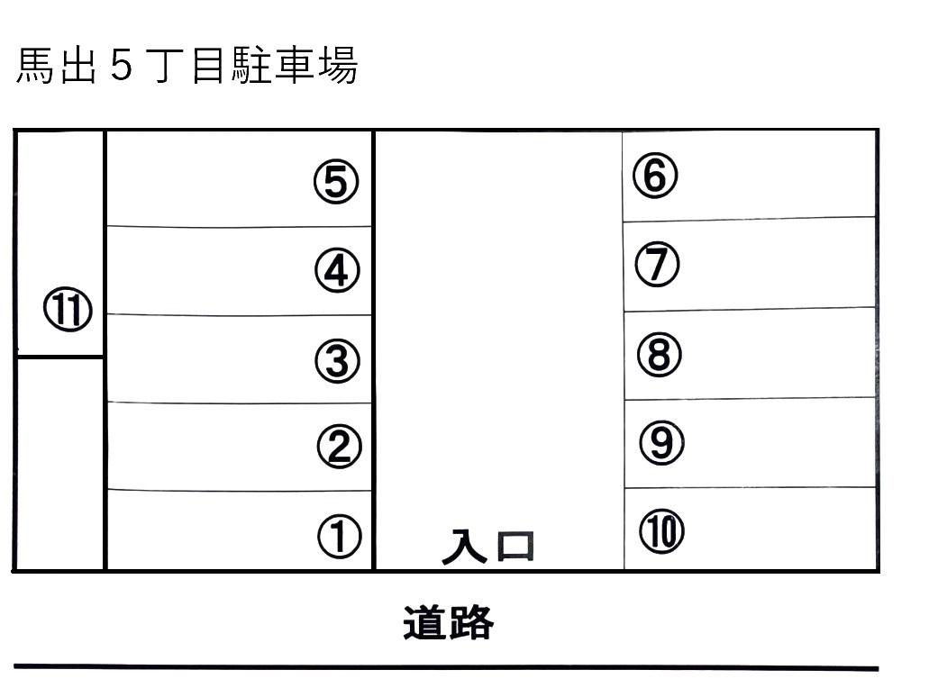 馬出５丁目駐車場の駐車配置図