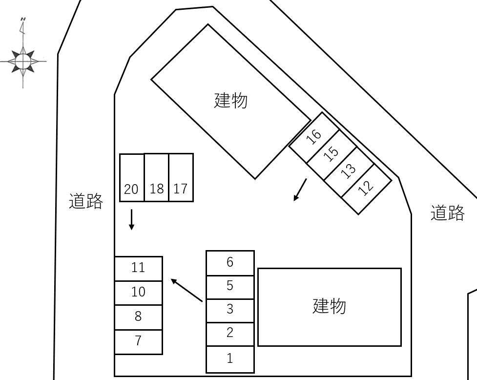 アペリーレ湊Ａの駐車配置図