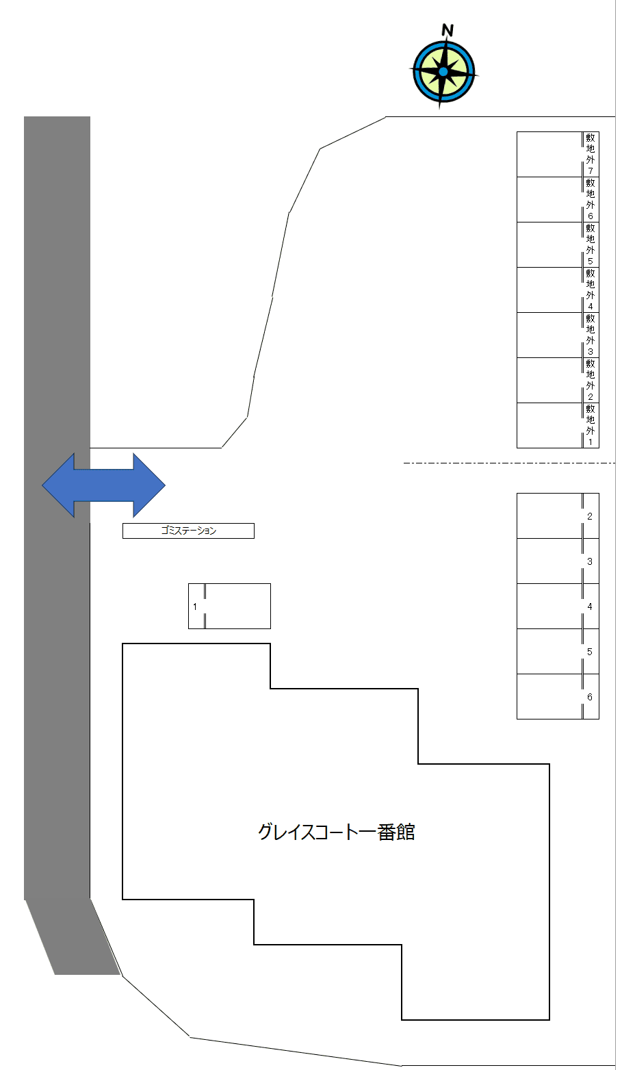 グレイスコート一番館の駐車配置図