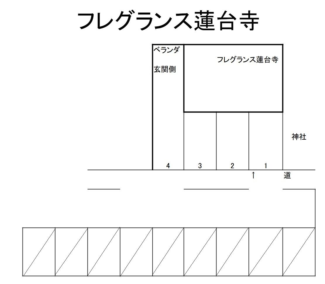 フレグランス蓮台寺の駐車配置図