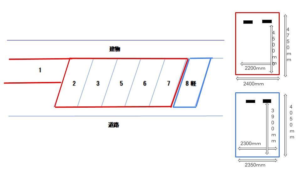 中央通Ｙ駐車場の駐車配置図