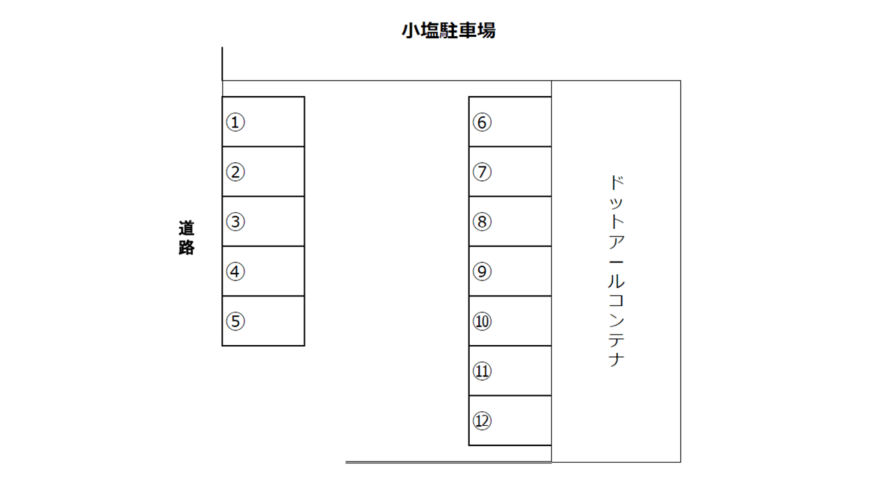 小塩駐車場の駐車配置図