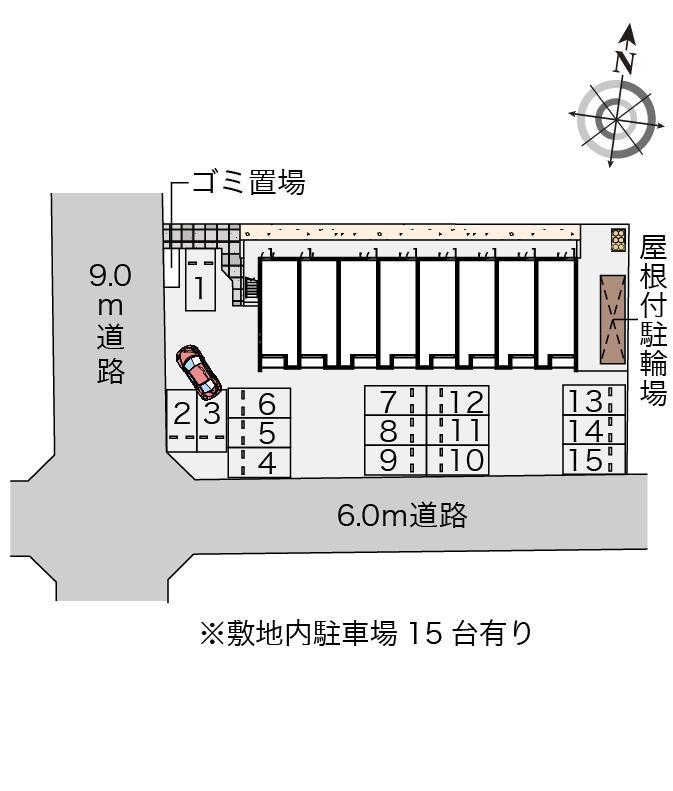 クレイノソレイユ扇町(56915)の駐車配置図
