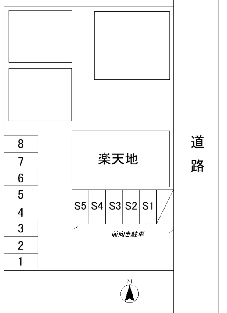 きつね月極駐車場の駐車配置図