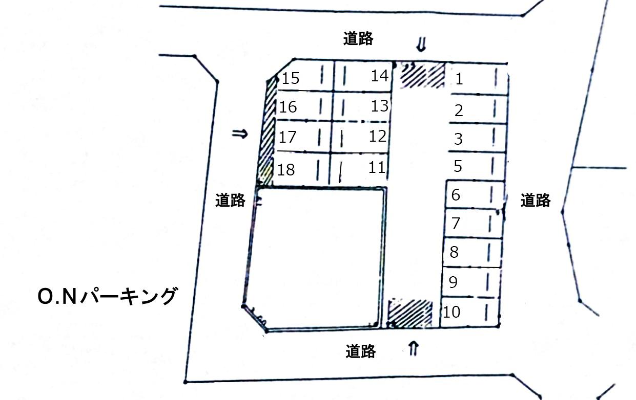 Ｏ.Ｎパーキングの駐車配置図