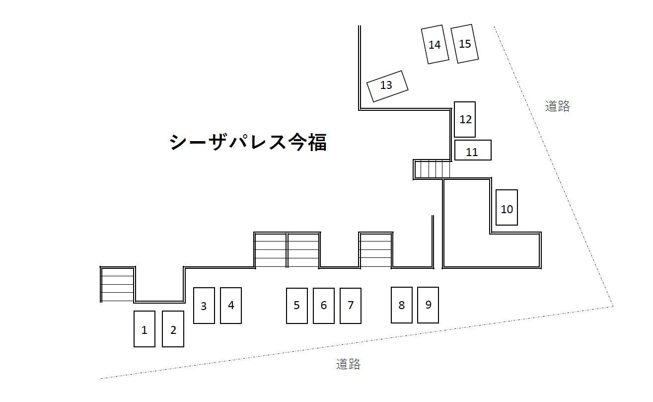 シーザーパレス今福の駐車配置図