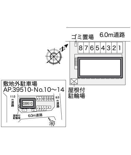 モリヤＢ(39513)の駐車配置図