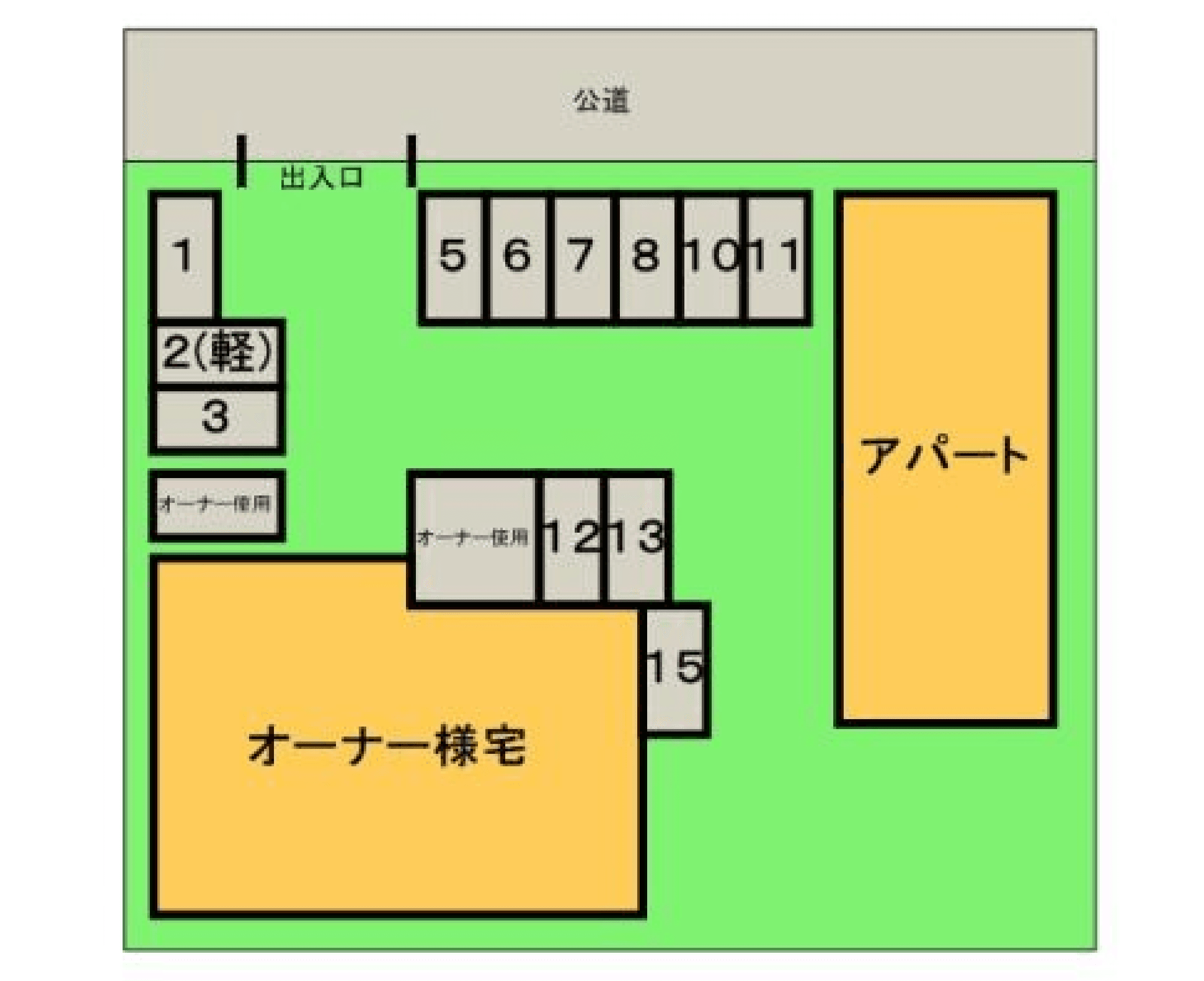相生村田駐車場の駐車配置図